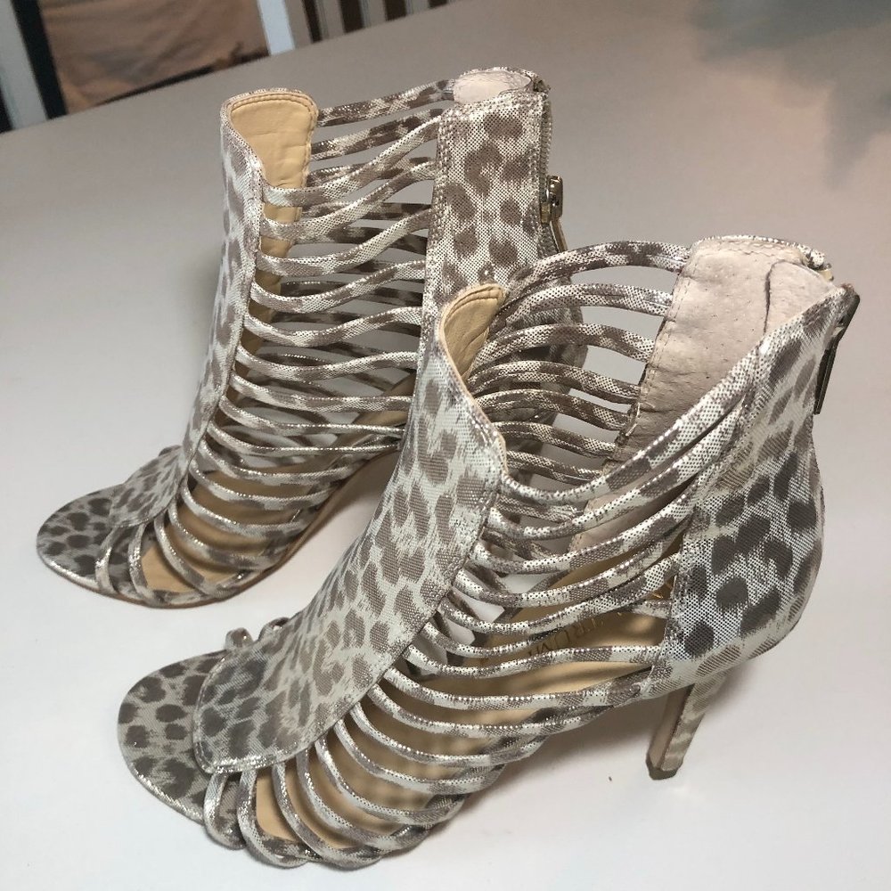 Ivanka Trump metallic leopard stiletto's